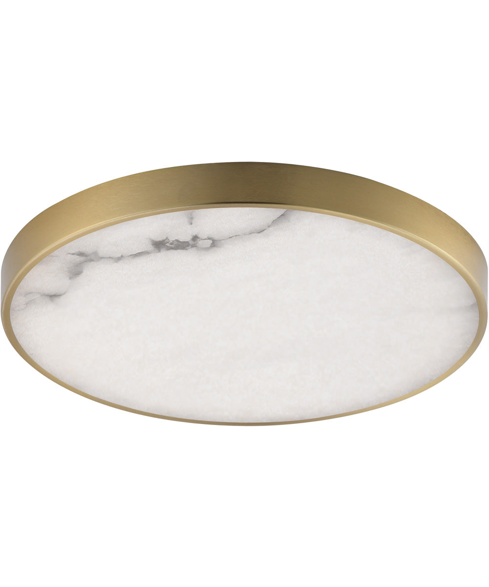Slab 12 inch LED Alabaster Flush Mount Natural Aged Brass