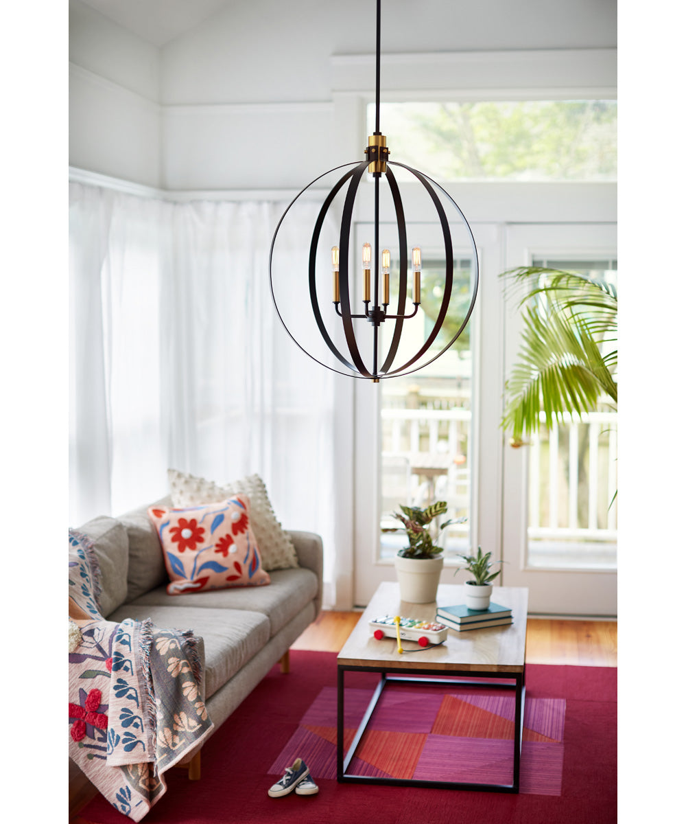 Cirque 4-Light Medium Orb Chandelier in Black