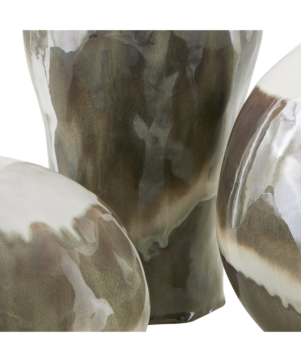 Earthflow Glazed Outdoor Vases Set of 3