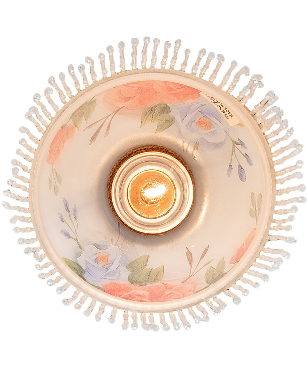 6" Wide Roussillon Rose Bouquet Flushmount