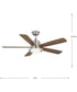 Tarsus 52 in. Five -Blade Ceiling Fan with Integrated CCT-LED Light Brushed Nickel