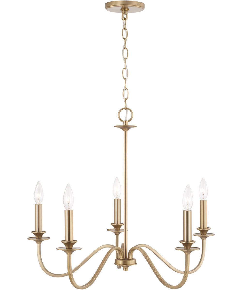 Weston 5-Light Chandelier Matte Brass