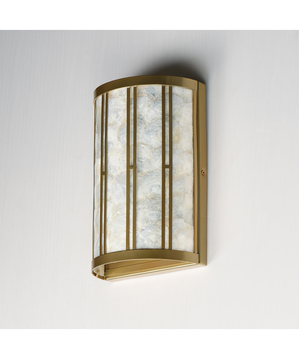 Miramar 1-Light Wall Sconce Capiz / Natural Aged Brass