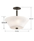 15"w Aubrey 3-Light Semi Flush Ceiling Light Olde Bronze Finish with Satin Etched Opal Glass Shade