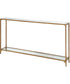 Console Table with Mirrored Shelves in Warm Gold