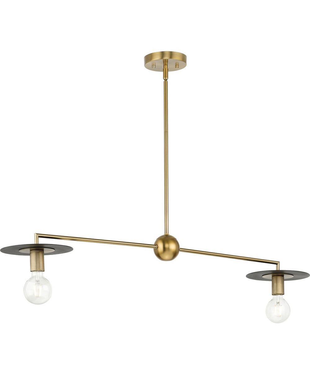 Trimble 2-Light Linear Chandelier Brushed Bronze