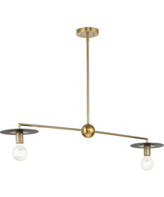 Trimble 2-Light Linear Chandelier Brushed Bronze