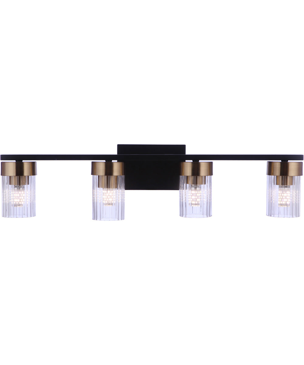 Bond Street 4-Light Lighting Flat Black/Satin Brass