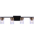 Bond Street 4-Light Lighting Flat Black/Satin Brass