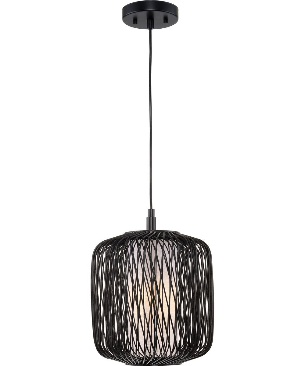 Cordova 1-Light Mini-Pendant Black Rattan