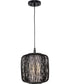 Cordova 1-Light Mini-Pendant Black Rattan