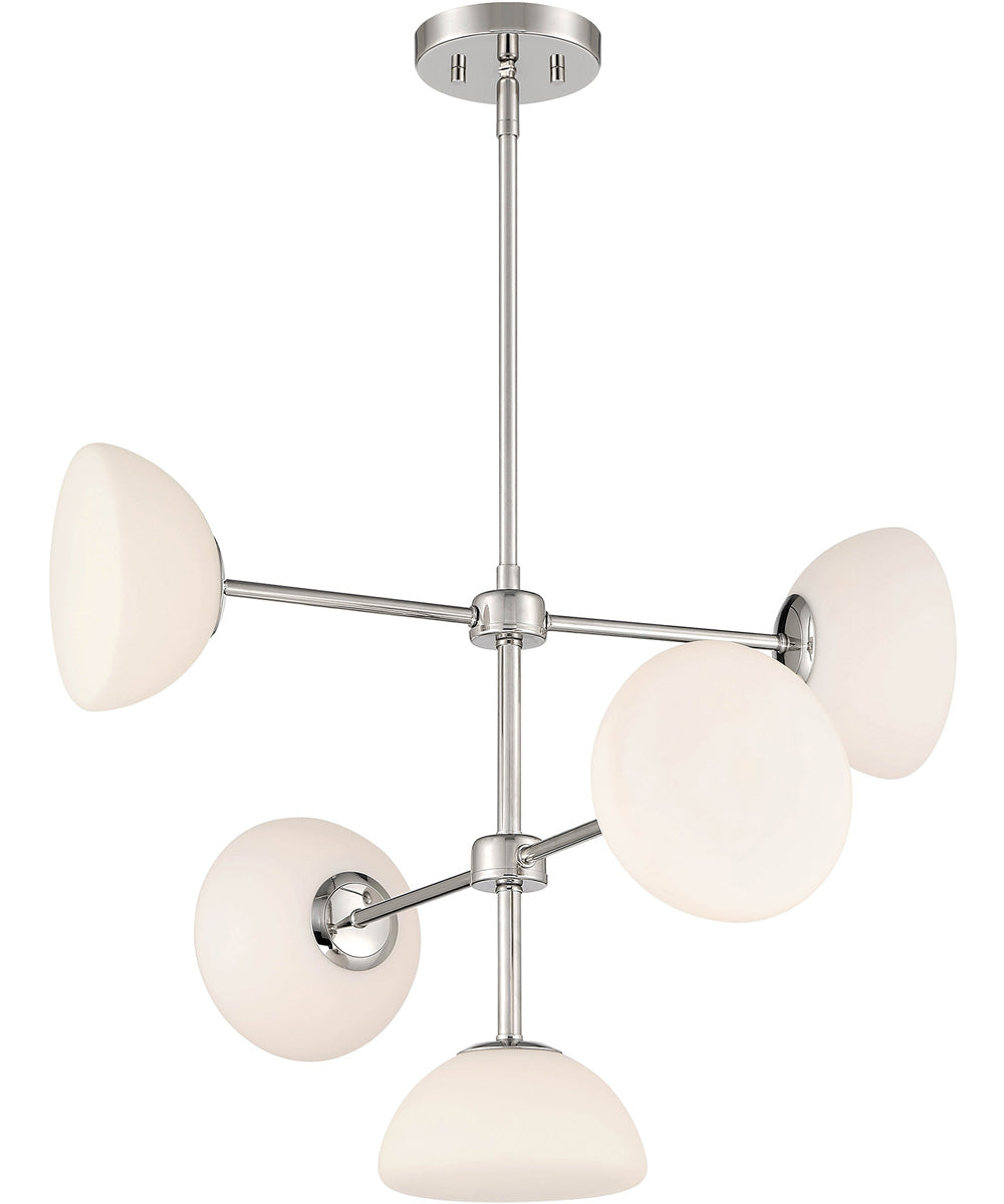 Zio 5 Light Chandelier Polished Nickel