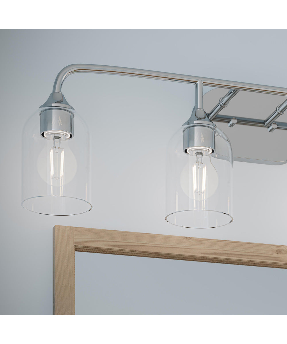 Ilia 4-Light Bath Vanity with Clear Glass Shade Polished Chrome