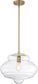 16"W Storrier 1-Light Pendant Burnished Brass / Clear