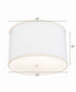 14"W Moderne Flush Mount Conversion Kit  White Fabric Drum Lampshade