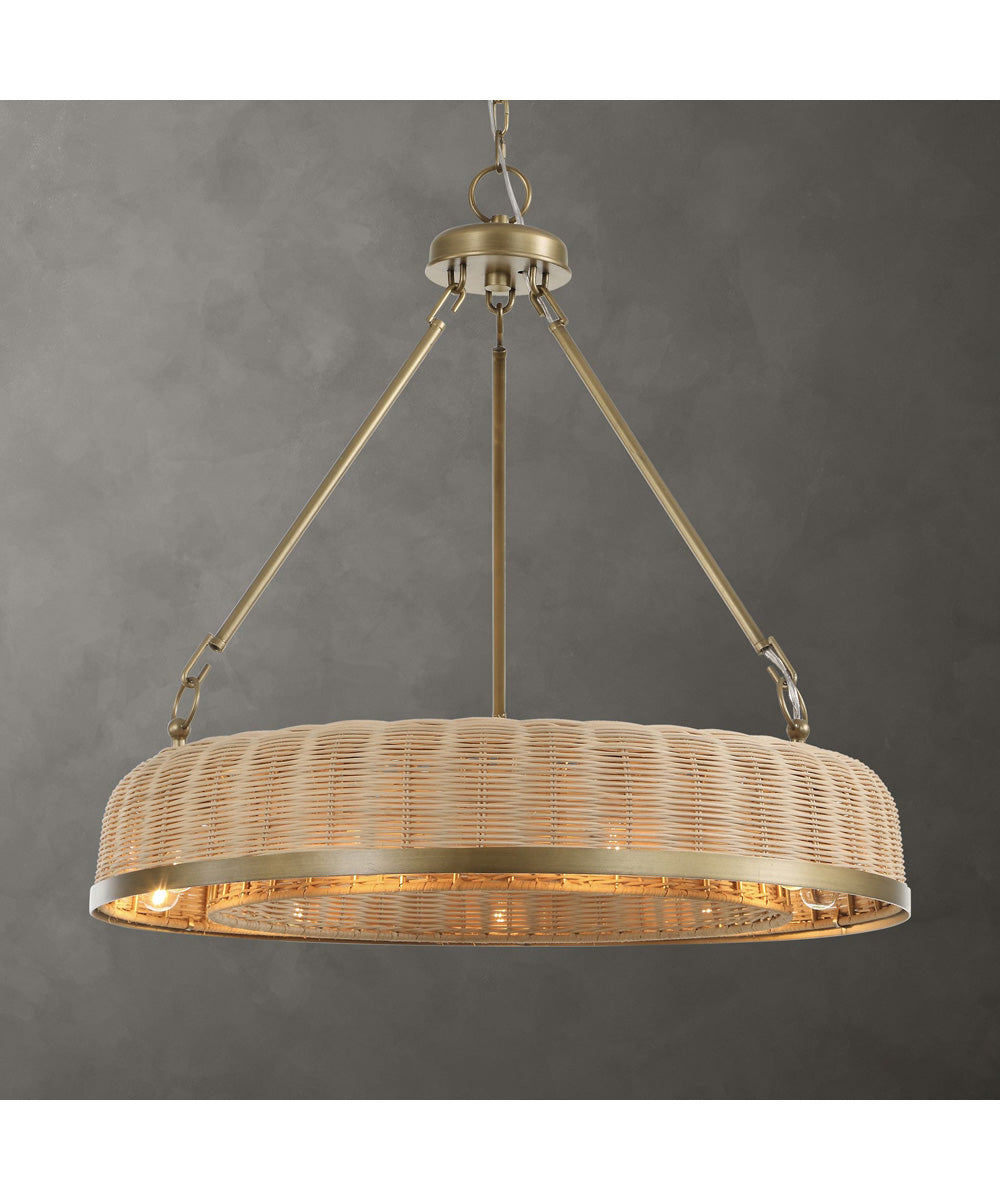 Ladakh 9 Light Round Wicker Pendant