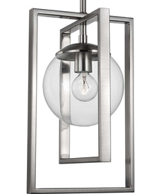 Atwell 1-Light Clear Glass Luxe Pendant Light Brushed Nickel