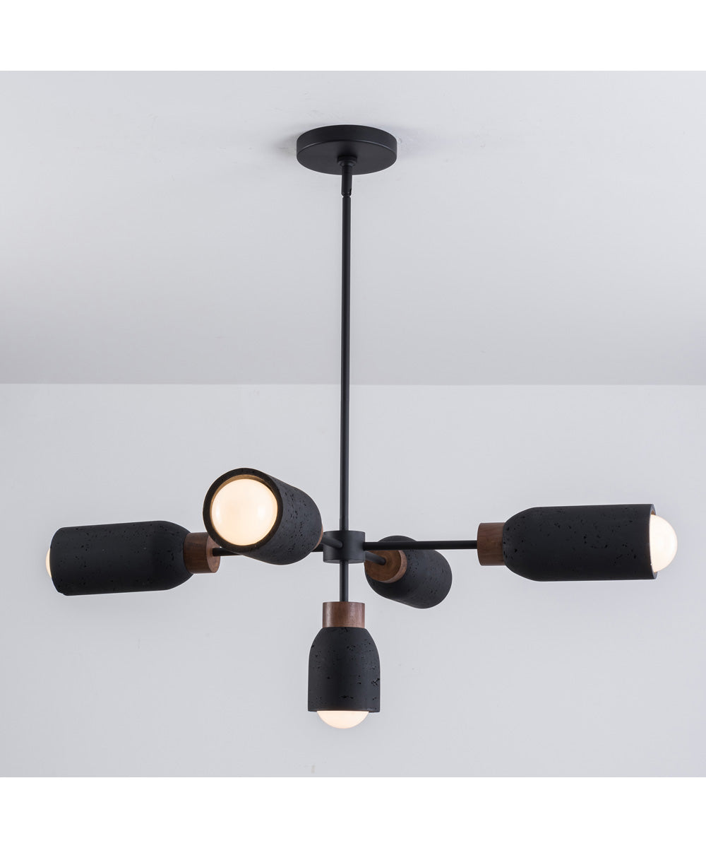 Pompeii 5-Light Pendant Lava / Black