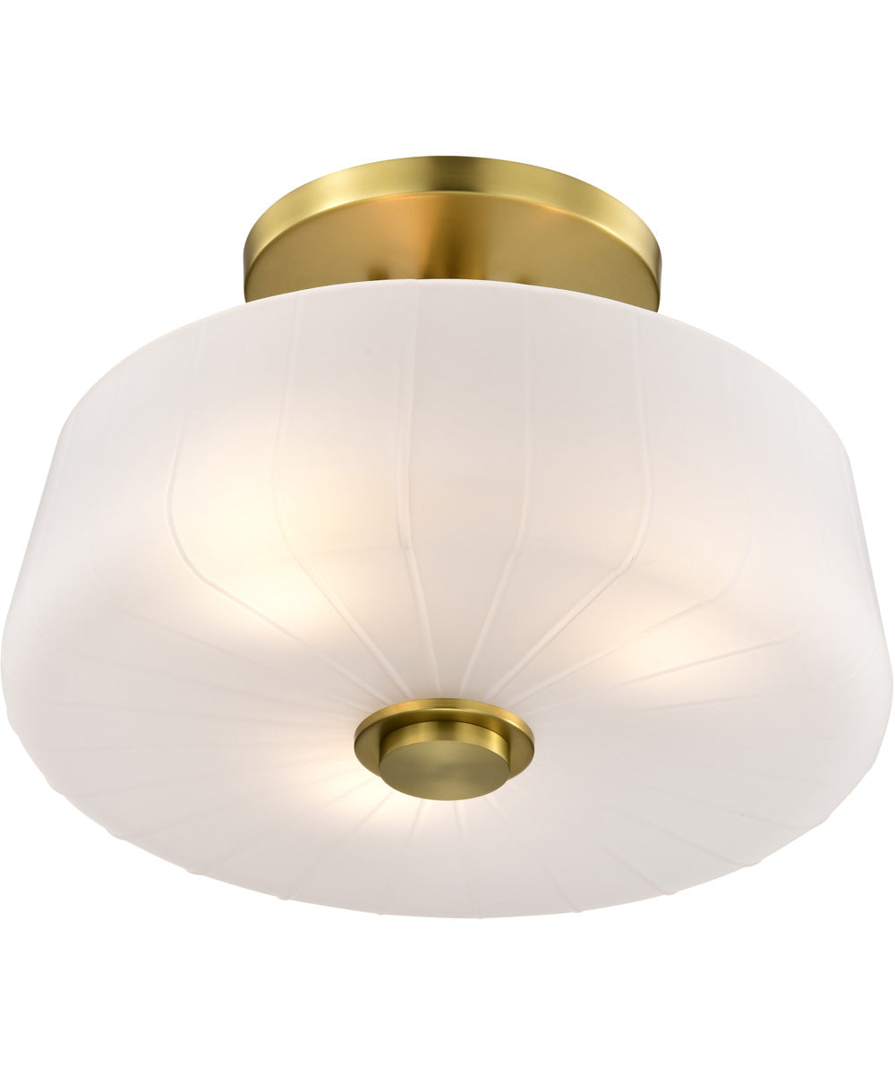 Lune 3-Light Close-to-Ceiling Vintage Brass