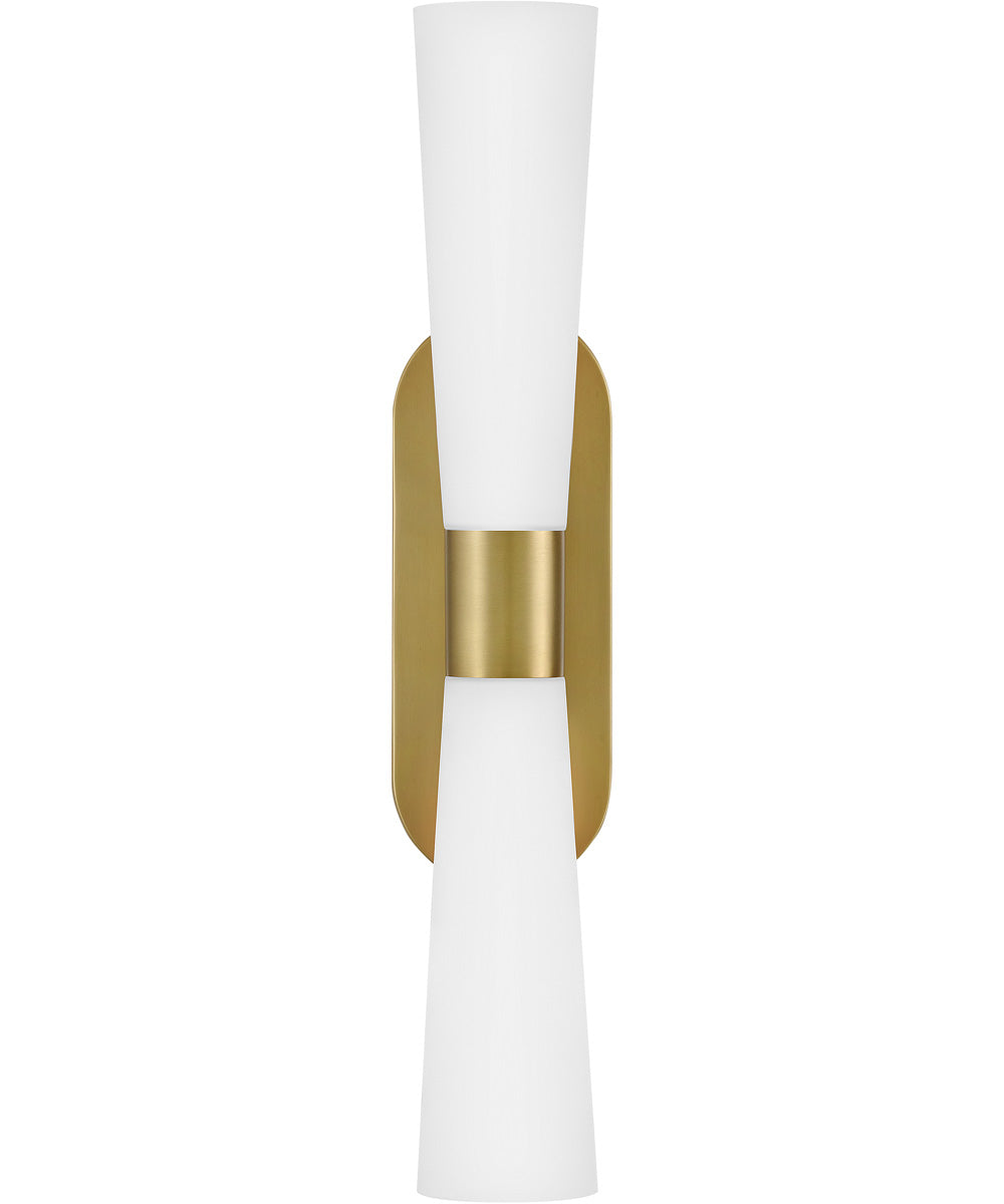 Beau 2-Light Large Two Light Sconce in Lacquered Brass