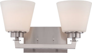 15"W Mobili 2-Light Vanity & Wall Brushed Nickel