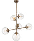 16"W Sky 6-Light Pendant Burnished Brass