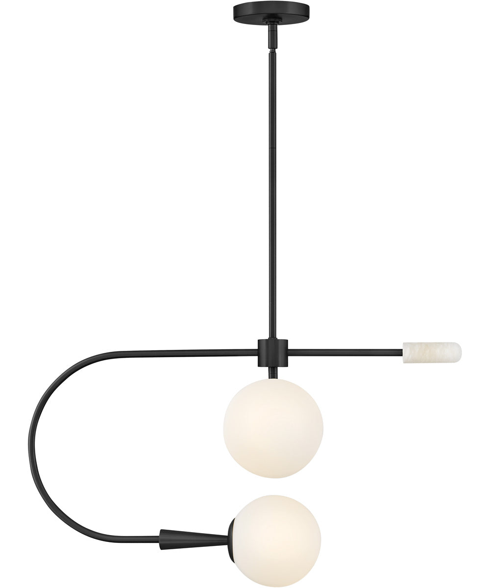 Maude 2-Light Medium Single Tier in Black