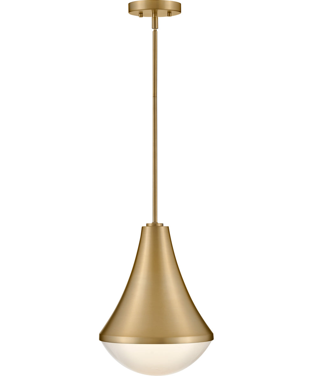Haddie 1-Light Small Pendant in Lacquered Brass
