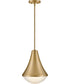 Haddie 1-Light Small Pendant in Lacquered Brass
