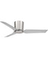 Rynn 48-in. 3-Blade Flush Mount Modern LED Ceiling Fan Brushed Nickel