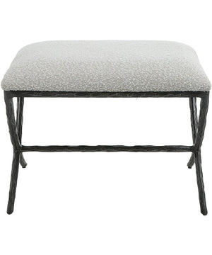 Brisby Gray Fabric Small Bench