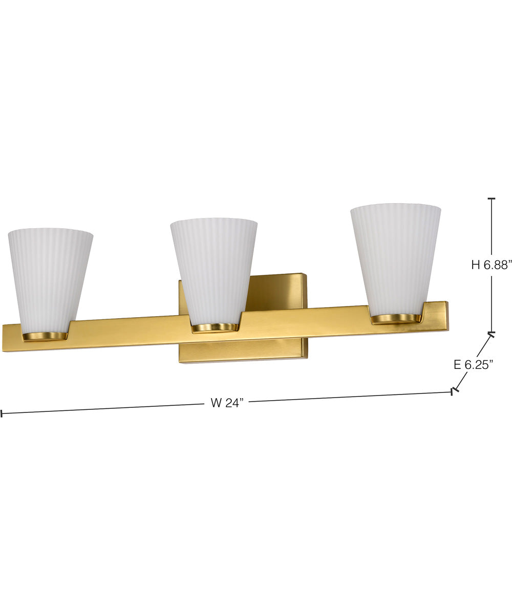 Royale 3-Light Vanity & Wall Burnished Brass