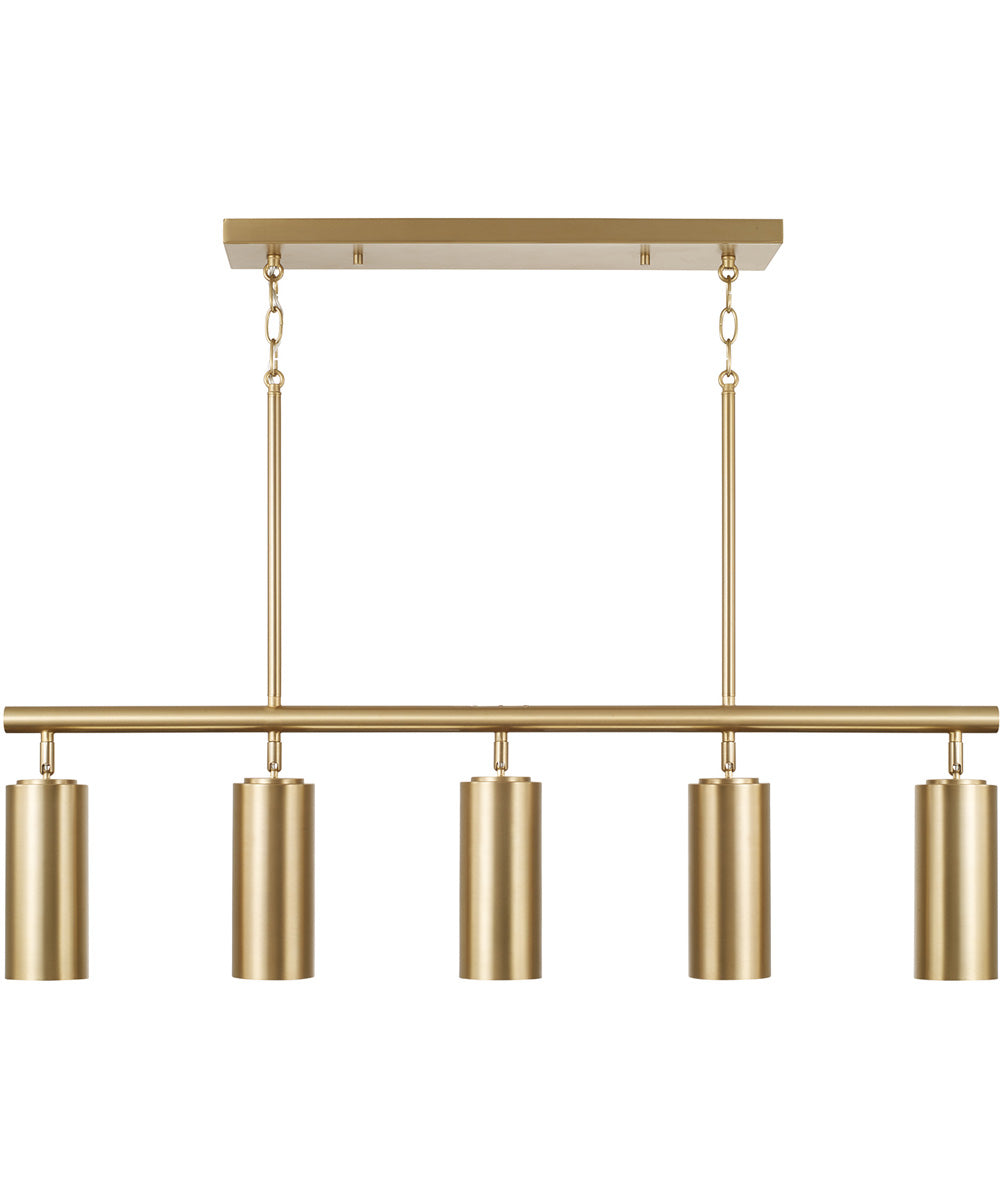 Robbie 5 -Light-Linear Chandelier Aged Brass