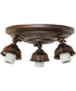 16" Wide Tiffany Rosebush 3 Light Semi-Flush Mount