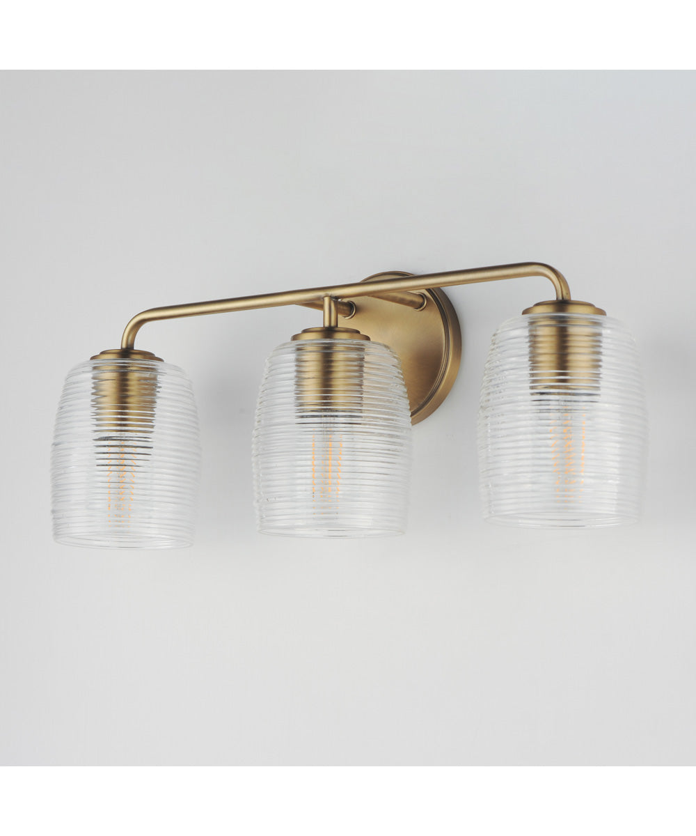 Honey 3-Light Bath Vanity Natural Aged Brass