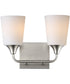 Hudson 2-Light Bath Vanity Satin Nickel