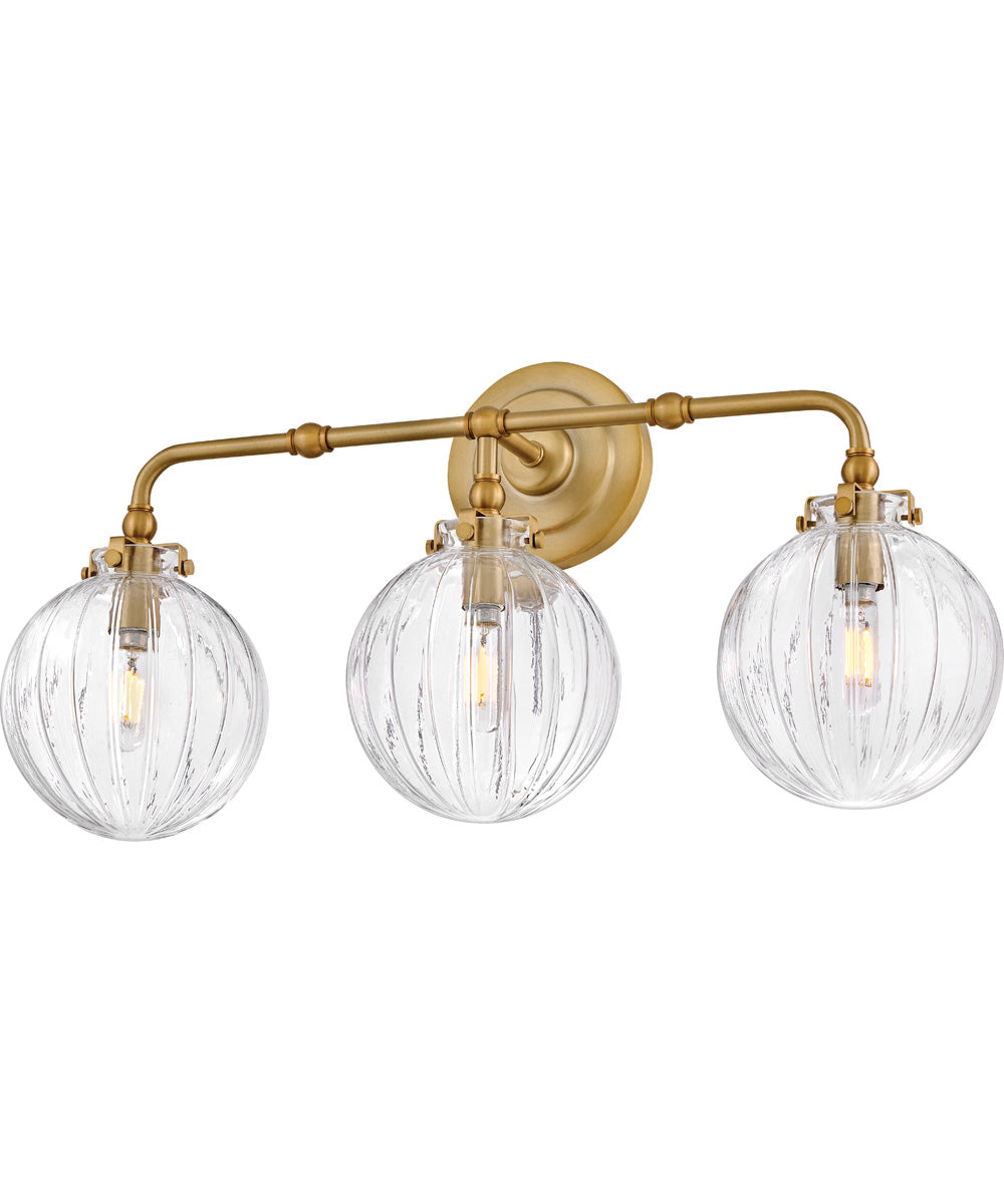 Helene 3-Light Medium Three Light Vanity in Lacquered Brass