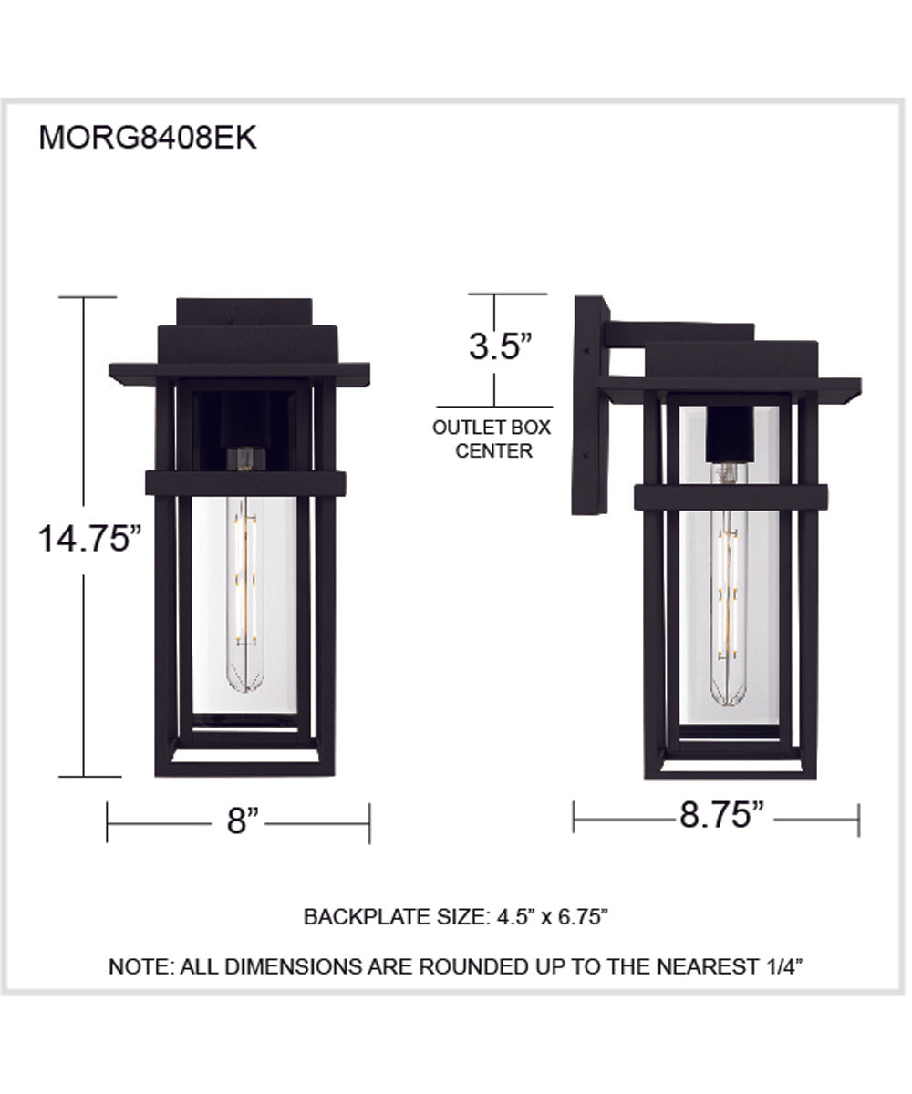 Morgan 1-light Outdoor Wall Light Earth Black