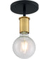5"W Ryder 1-Light Close-to-Ceiling Black / Brushed Brass