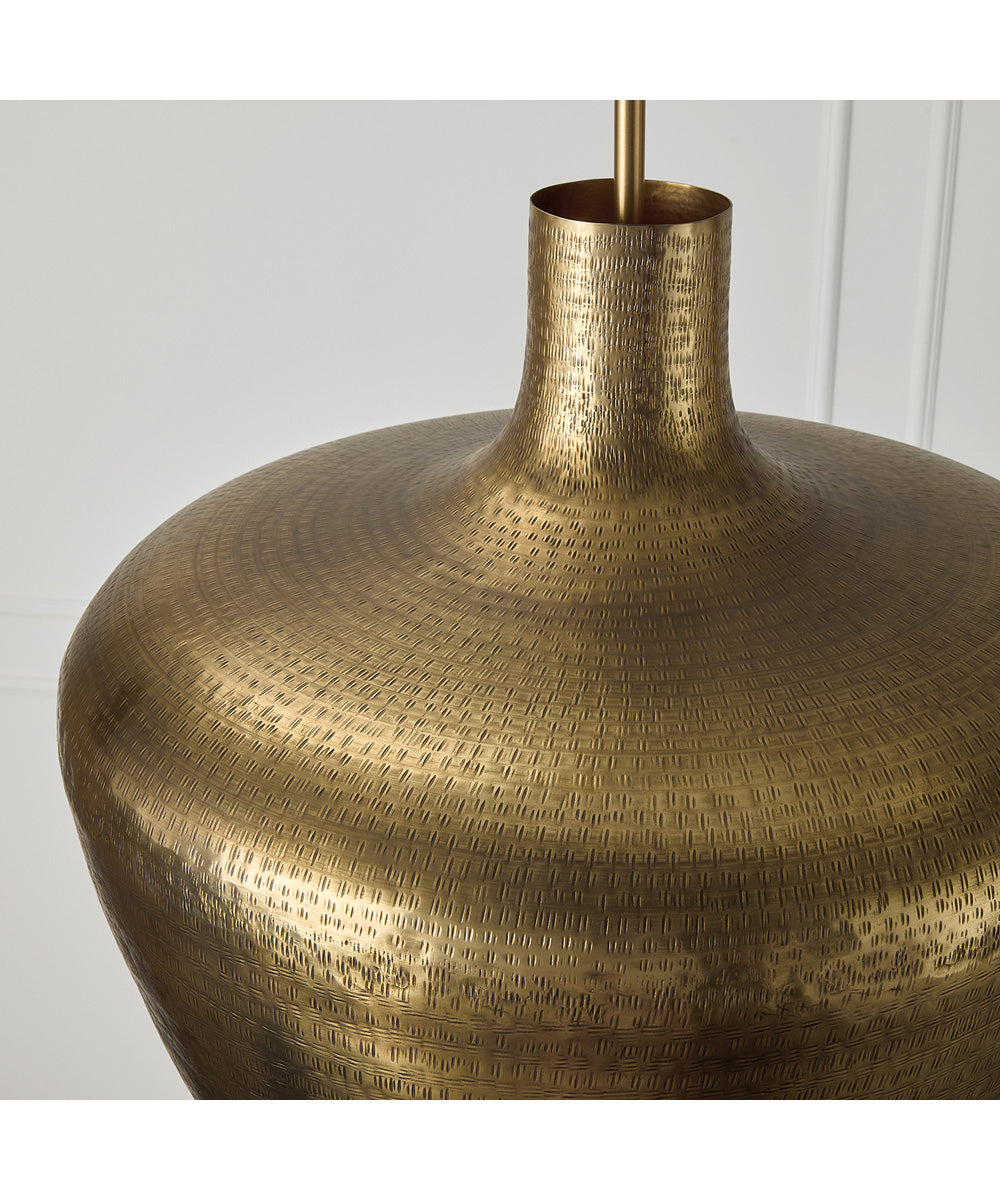 Myriah 1-Light Pendant Tibetan Hammered Brass