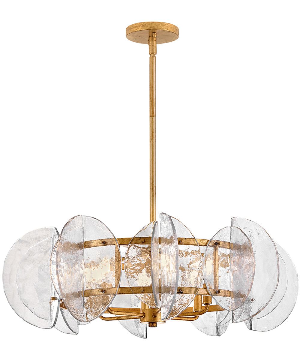 Seraphina 6-Light Medium Drum Chandelier in Distressed Brass