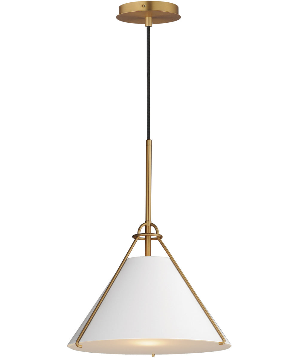 Lucas Single Pendant White/Natural Aged Brass