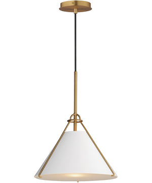 Lucas Single Pendant White/Natural Aged Brass