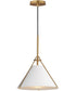 Lucas Single Pendant White/Natural Aged Brass