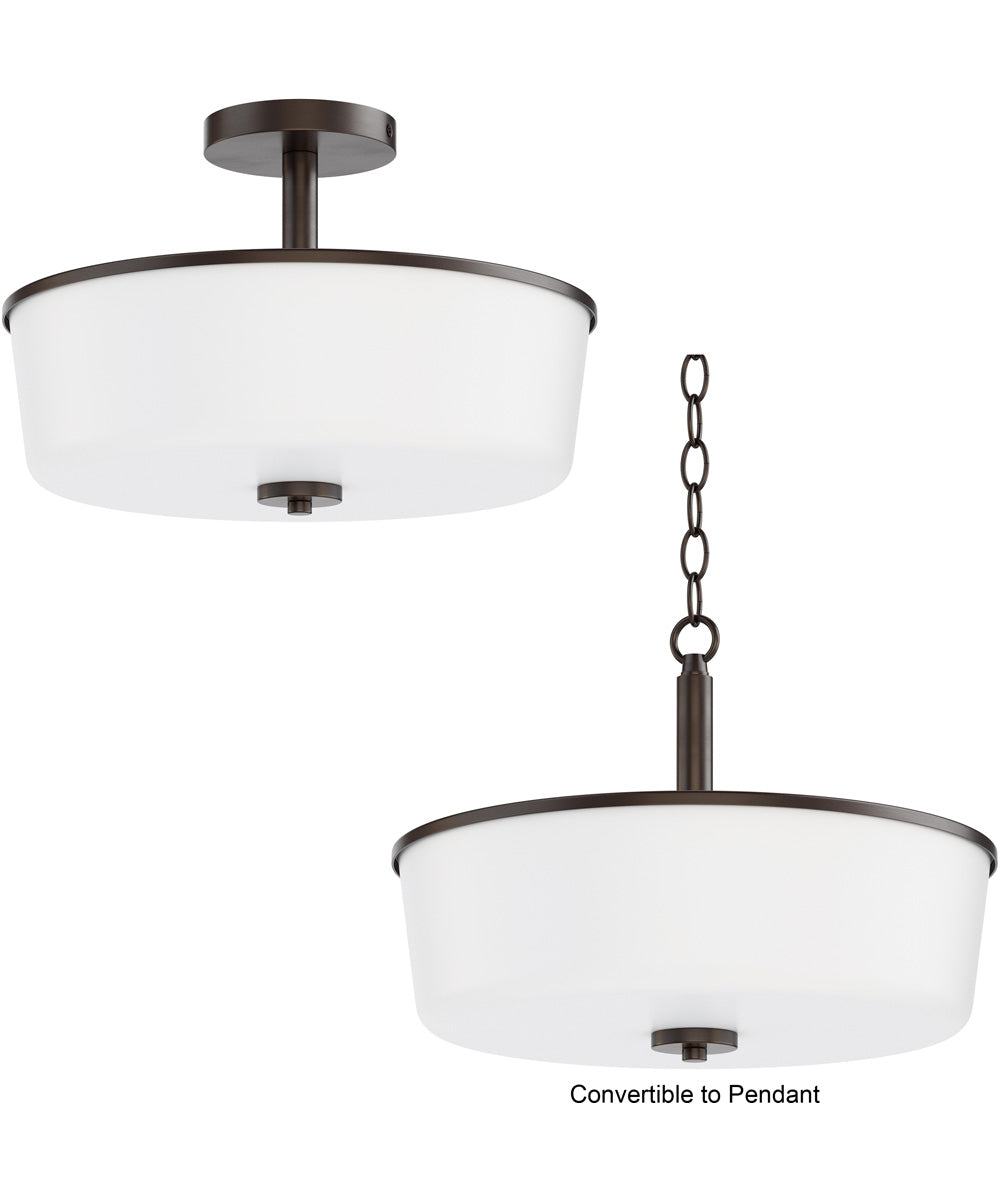 Fuller 3-Light Semi Flush/Pendant Convertible Oil Rubbed Bronze