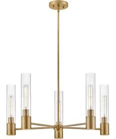 Shea 5-Light Medium Single Tier Chandelier in Lacquered Brass