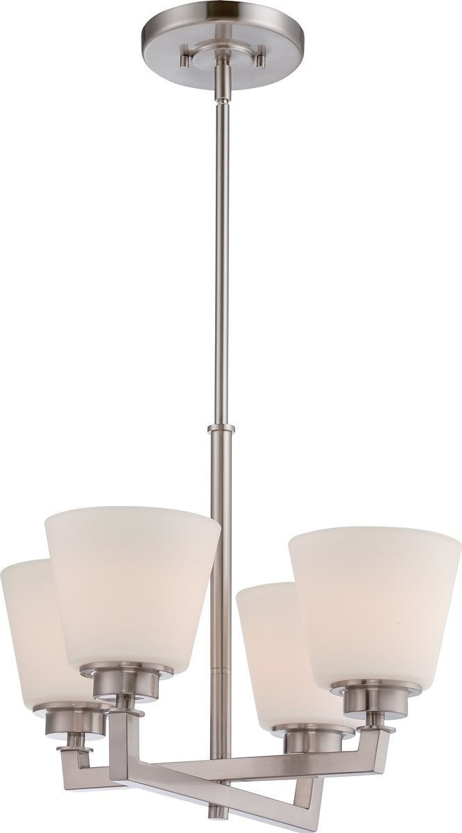 18"W Mobili 4-Light Chandelier Brushed Nickel