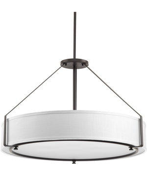 Ratio 6-Light Fabric Shade Coastal Mini-Pendant Light Antique Bronze