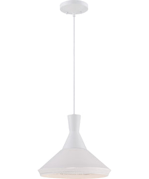 13"W Luger 1-Light Pendant Glacier White