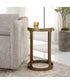 Accent Table with Tempered Glass in Antique Brushed Gold